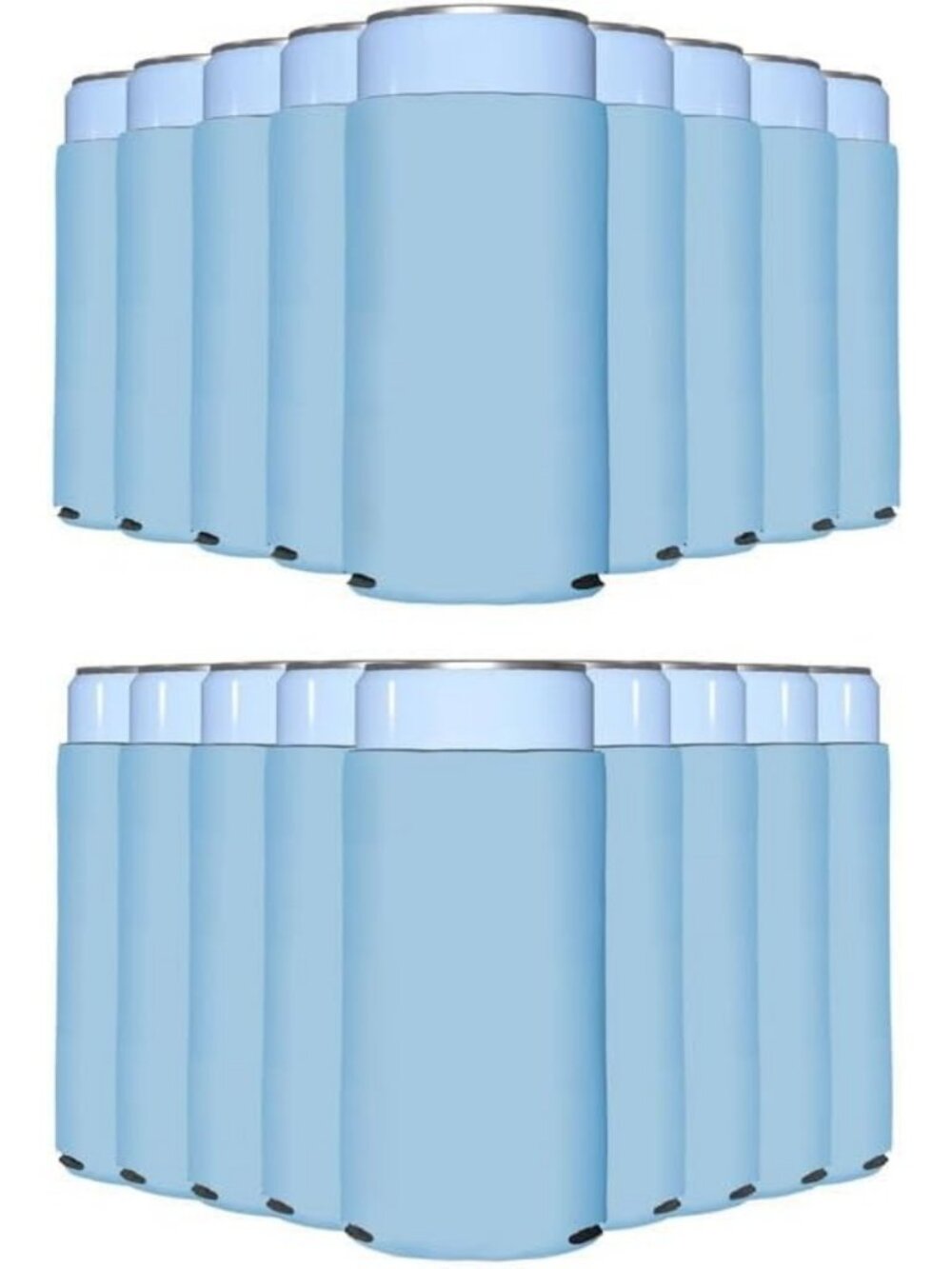 100 Pack Placid Blue Slim Can Cooler Sleeves | Customizable Insulated Drink